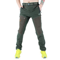 Splice outdoor mountaineering quick-drying pants mens slim stretch hiking waterproof quick-drying trousers wear-resistant spring and autumn color matching