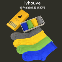 Socks Mens middle tube four seasons cotton socks Sweat-absorbing deodorant towel bottom socks Womens sports middle tube ins tide socks terry