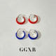 ggxr 스프링과 여름 블루 및 레드 오일 드롭 후프 이어링 귀 펑크 이어 클립 ggxr 스프링과 여름 블루 및 레드 오일 드롭 후프 이어링 귀 펑크 이어 클립