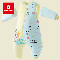 pure cotton baboutique sleeping bag east home thick baby cotton split legs anti-kick childrens detachable sleeve sleepwear