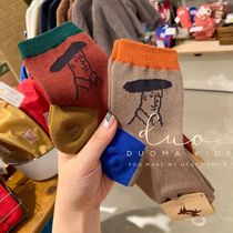 Part of the spot Japanese local Japanese made contrast abstract beauty childlike socks are here
