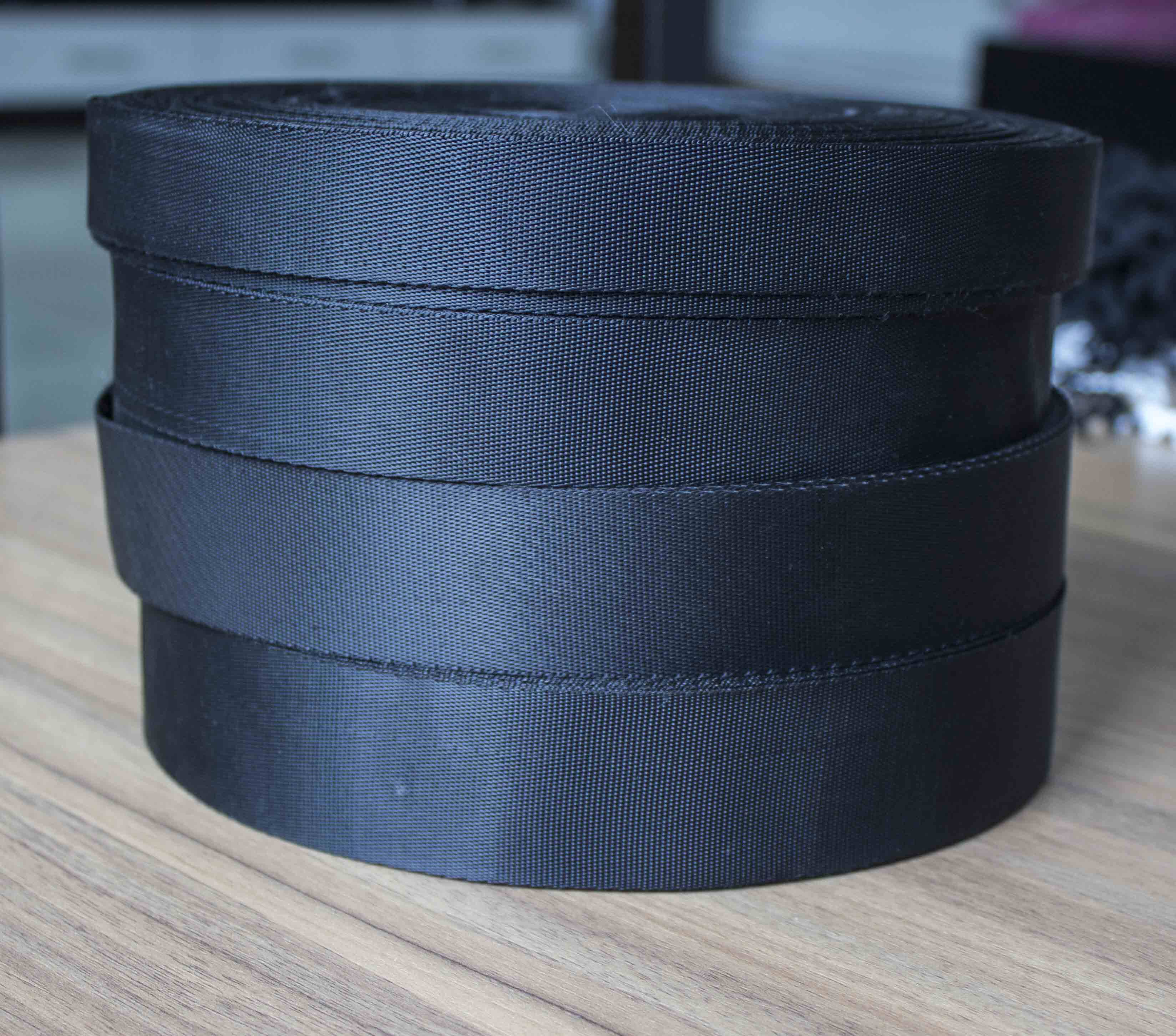 黑色尼龙平纹织带 亮带书包带 箱包带 背包带捆绑打包diy编织带