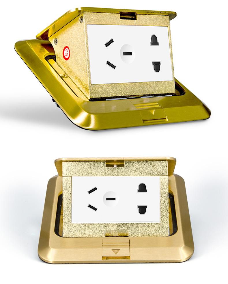 产品名称:带保护门单相两极双用,两极带接地暗装插座(地板插座) 品牌