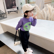 Girls autumn clothing hit undershirt 2022 new childrens dress Korean version Long sleeves female baby foreign air weaseled blouse blouse