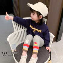 Girl Autumn Fit Pants 2022 New Tide Children Ocean Gas Elastic Pants Children Baby Pure Cotton Long Pants Spring Fall