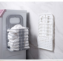 Foldable dirty clothes basket non-perforated clothes storage basket wall hanging household dirty clothes basket laundry basket