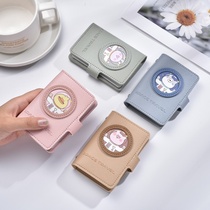 Cute cartoon card bag womens Korean personality large capacity multi card position ultra-thin anti-degaussing small card holder card case