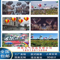 Inflatable Hot Air Balloon Customized Liftoff Balloon Air Flutball Outdoor Flowers Sea Decoration Cloud Theme Wedding Card Ventilation Die
