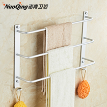 Bathroom Shelve Space Aluminum Bathroom Towel Rod Triple Wool Towel Rack Wall-mounted 3 Floor Washroom Towel Rod