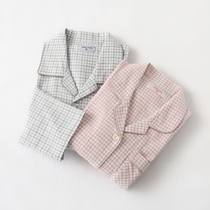 Foreign trade spring autumn and winter cotton flannel ladies long sleeve couples pajamas cotton casual plaid men's home clothing set