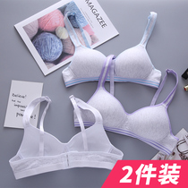 Underwear schoolgirl high school girl bra without rims Comfortable cotton thin section gathered small chest development bra