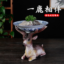 Qianxi hotel tableware creative plate special restaurant animal decoration plate bracket creative dish artistic conception dish tableware