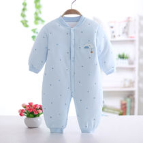 Baby jumpsuit spring and autumn newborn clothes male baby pajamas female triangle cotton long sleeve shirt summer