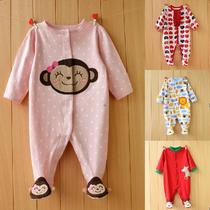 Baby Footbag jumpsuit Long sleeve baby cotton one-legged jumpsuit Climbing spring summer and autumn out newborn clothes