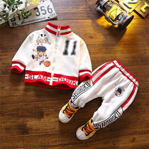 Baby autumn men 2021 new children foreign-style baby boy two-piece handsome boy sports set spring and autumn