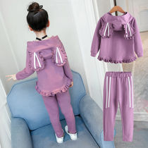 Girl set Spring and Autumn Net Red foreign air 2021 new medium and large childrens clothing childrens clothes two-piece girl clothes