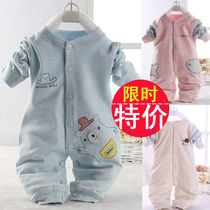 Spring and autumn leisure baby jumpsuit female baby Net red ha clothes male newborn baby baby autumn clothes newborn cute climbing suit