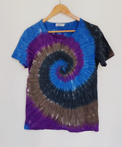Tie-dyed T-shirt short-sleeved hippie skateboard Harajuku style parent-child dress dazzling color tie-dye