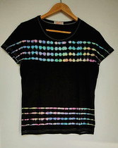 Tie-dyed T-shirt hippie skateboard Harajuku style color horizontal treatment