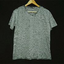 Tie-dyed V-neck T-shirt short-sleeved raindrop effect