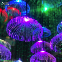 Net red fiber jellyfish lamp color-colored music restaurant outdoor project brighted decorative lamp