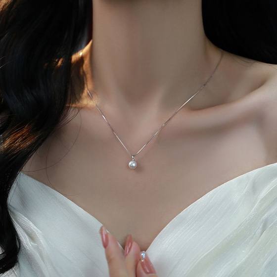 봄과 여름 구슬의 여성을위한 Shi Jia Pearl 목걸이 간단한 목걸이 2025 새로운 인기 틈새 도금 925 Silver Collarbone Chain 봄과 여름 구슬의 여성을위한 Shi Jia Pearl 목걸이 간단한 목걸이 2025 새로운 인기 틈새 도금 925 Silver Collarbone Chain