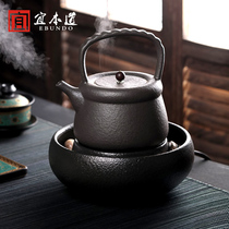Handmade retro electric pottery stove tea maker set ceramic household water bubble tea lifting beam pot boiling tea stove kung fu tea set