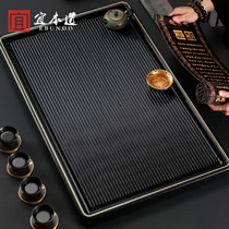 German electric Wood tea tray household solid wood whole tray modern simple dry bubble table drainage tea table kung fu tea set