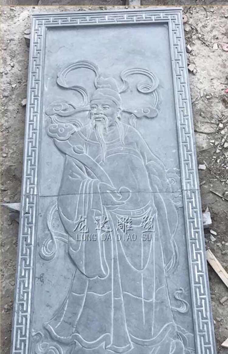 石雕门神浮雕秦叔宝尉迟恭像大理石青石雕刻秦琼文武财神人物壁画