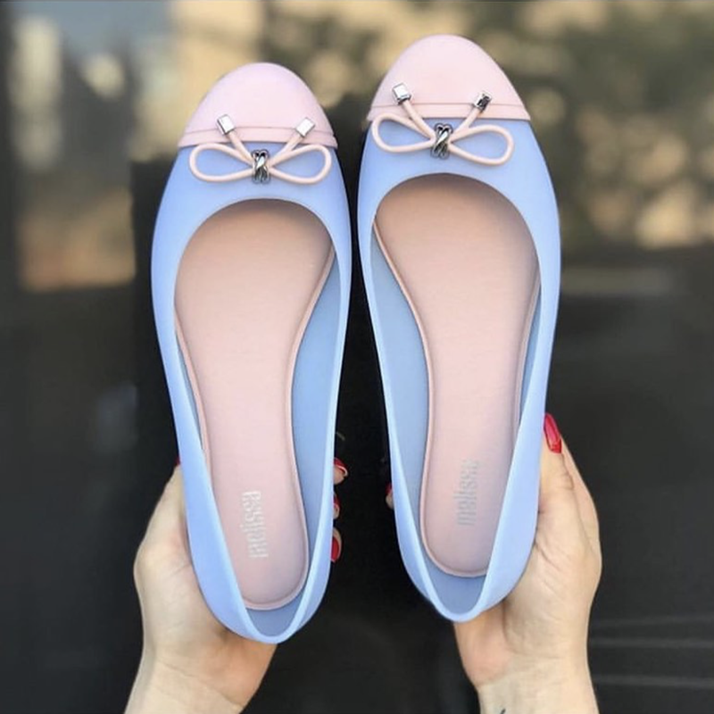 22巴西正品梅丽莎果冻鞋女melissa女鞋蝴蝶结拼色单鞋夏季新款