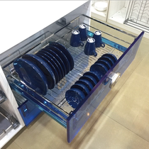 High Platinum Slavic Basket Kitchen Cupboard Double drawer Bowl Rack Bowls Cabinet 304 Stainless Steel Bowls Basket Seasoned Shelve