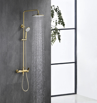 Germany Nordic black shower set all copper frosted brushed gold shower bathroom shower set