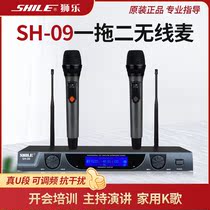 Lions SH-09 Wireless One Drag Two Microphone Conference Stage KTV Home Karaoke Professional Pei Irrigation Microphone