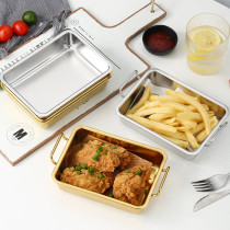 Restaurant dried fruit sweet dish plate 304 with ear snack plate American fried chicken plate French fries fried snack basket