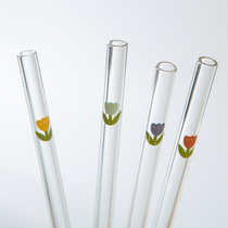 Tulip glass straw