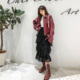 Seven Ge Spring Red Coat Women's New Korean Version 2019 Loose Short Leather Jacket Baseball Wear Tide Seven Ge Spring Red Coat Women's New Korean Version 2019 Loose Short Leather Jacket Baseball Wear Tide