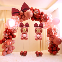 Wedding wedding opening balloon arch decoration bracket wedding room scene layout birthday party net Red Balloon