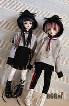 (Sold out) BOBMI 4 cents BJD baby clothes hooded ribbon set-Awkward Cat