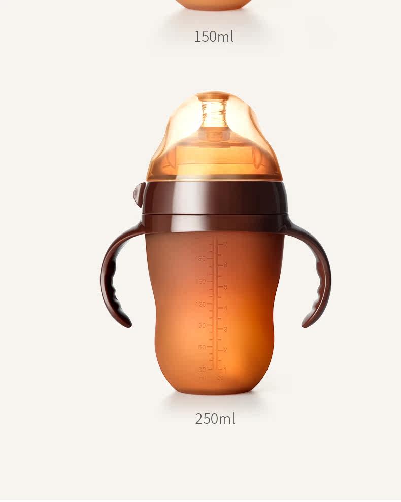 初芽全硅胶小奶瓶水乳新生婴儿断奶神器仿母乳超软宝宝防胀气宽口_好