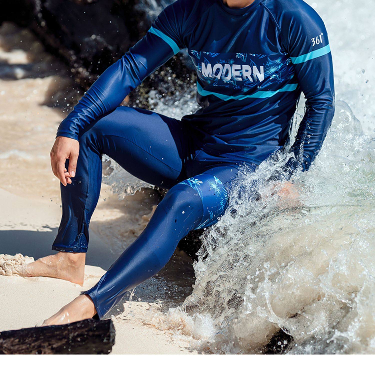 361度泳衣男士套装夏季全身2021新款游泳上衣速干防尴尬成人泳衣