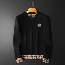 European station 2022 spring and autumn new light luxury high-end mens youth handsome round neck trend embroidered fashion sweater