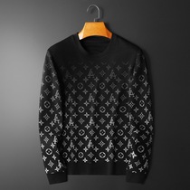 European station 2022 spring and autumn new high-end light luxury youth fashion handsome gradient round neck long-sleeved sweater trend
