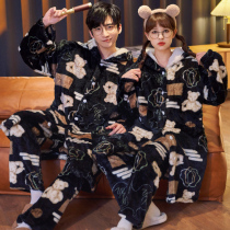 Lovers Pyjamas for men and women Spring and autumn Winter Warm Coral Suede 2021 New Flannel Thicken Home Suit Suit