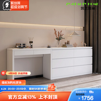 Italian modern minimal network Red master bedroom wood computer desk cupboard dresser dresser tabletop cabinet