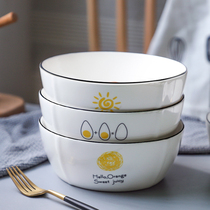 Thai nostalgia good-looking bowl ceramic bowl home instant noodle bowl large soup bowl creative personality noodle bowl tableware 600