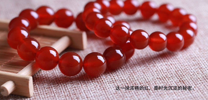一生一石全家福红玛瑙手链手串男女情侣红玉髓单圈佛珠链