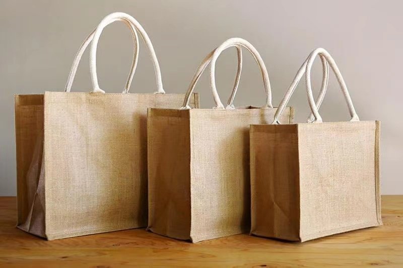 包邮日本muji无印良品虎年黄麻袋手提环保袋购物袋麻布袋斜挎背包