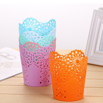 Fresh creative pen holder hollow desktop finishing storage Pen Holder Plastic tube student gift prize