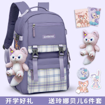 Special cabinet childrens school bags female elementary students three to five sixth grade lovely light and reduced pressure and spine mesh red double shoulder bag