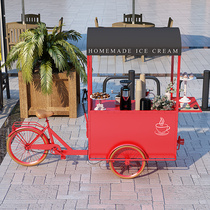 European creative mobile wrought iron flower display rack Bazaar booth activity scaffolding mobile floating stall